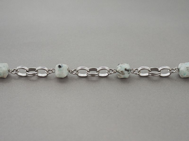 Unisex | 極晝系 - 日暈 * 天山藍 溝通 智慧 信心 不銹鋼手鍊 不銹鋼 不銹鋼手鍊 天然石 手鍊 水晶 水晶手鍊 水晶礦石 男生手鍊 男生禮物