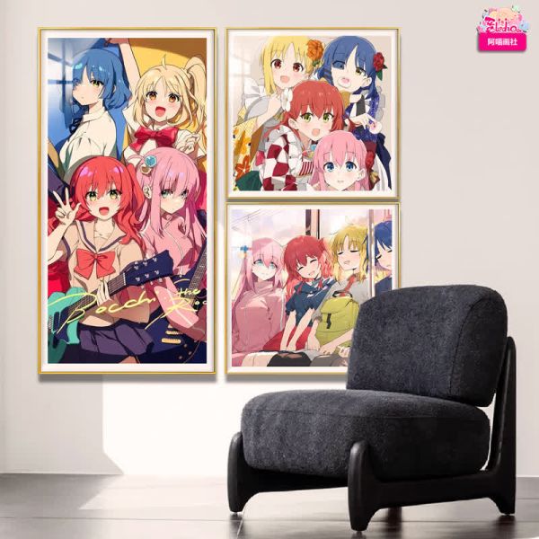 【海外代購】阿喵畫社 完美演出 孤獨搖滾三宮格 高清裝飾畫 