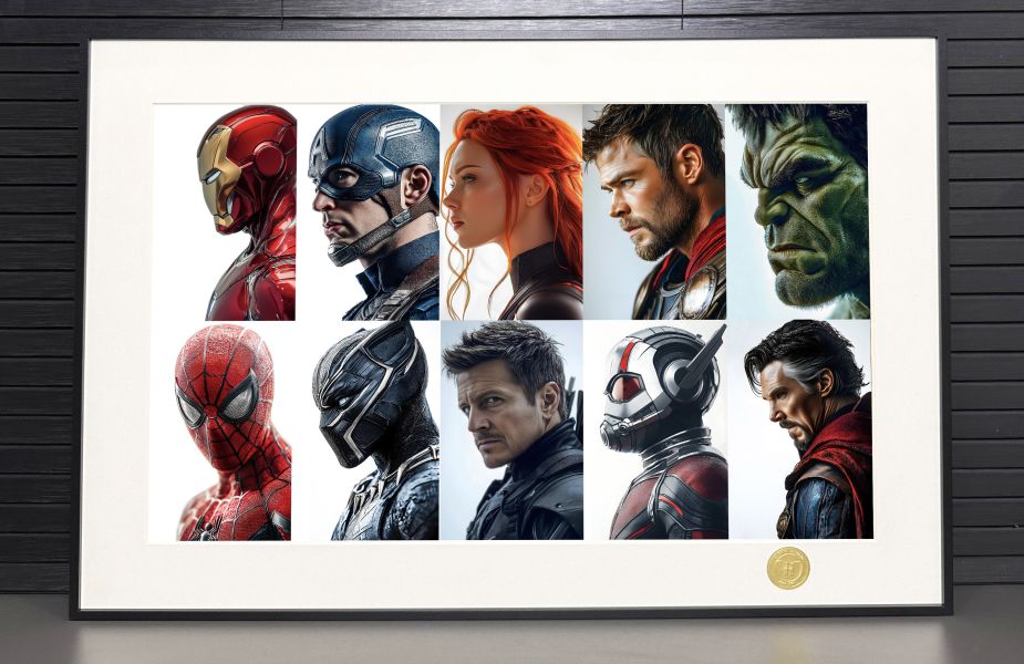 【海外代購】H2 《復仇者聯盟》漫威蜘蛛人鋼鐵人美隊雷神浩克奇異博士黑豹裝飾畫 