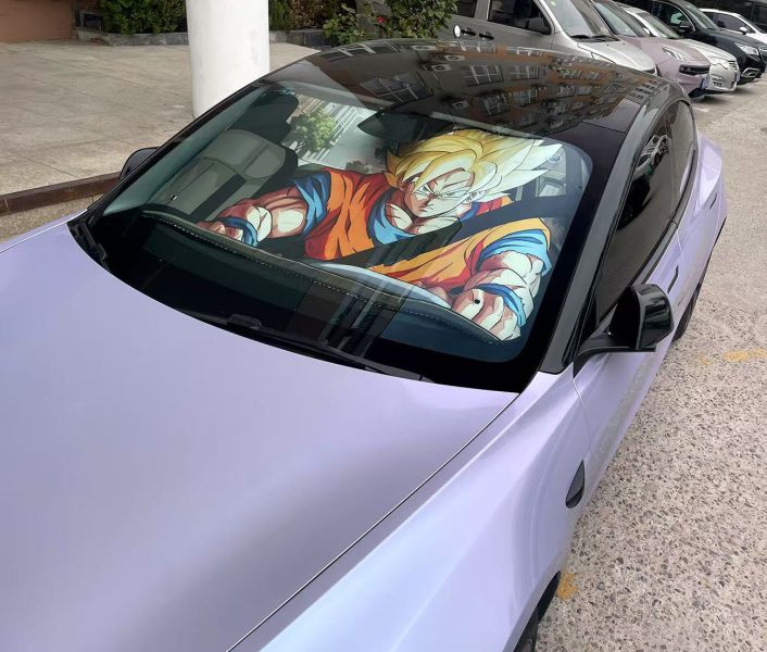 【海外代購】千鳥社 七龍珠 孫悟空 超級賽亞人 二次元可愛汽車遮陽防曬前擋風玻璃 