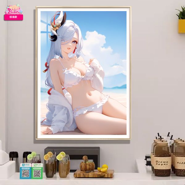 【海外代購】阿喵畫社 海風吹吹 申鶴 超清8k裝飾畫 