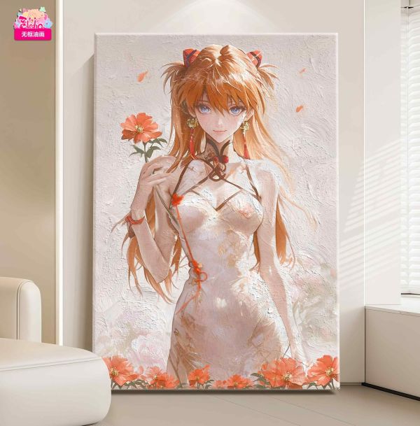 【海外代購】阿喵畫社 明日香 超大無框手繪油畫 