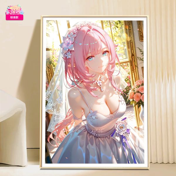 【海外代購】阿喵畫社 婚紗 花海愛莉希雅 8k氛圍感高清裝飾畫 午睡毛毯 床頭地墊 