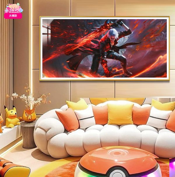 【海外代購】阿喵畫社 鬼泣 魔劍但丁 大橫款超清裝飾畫 