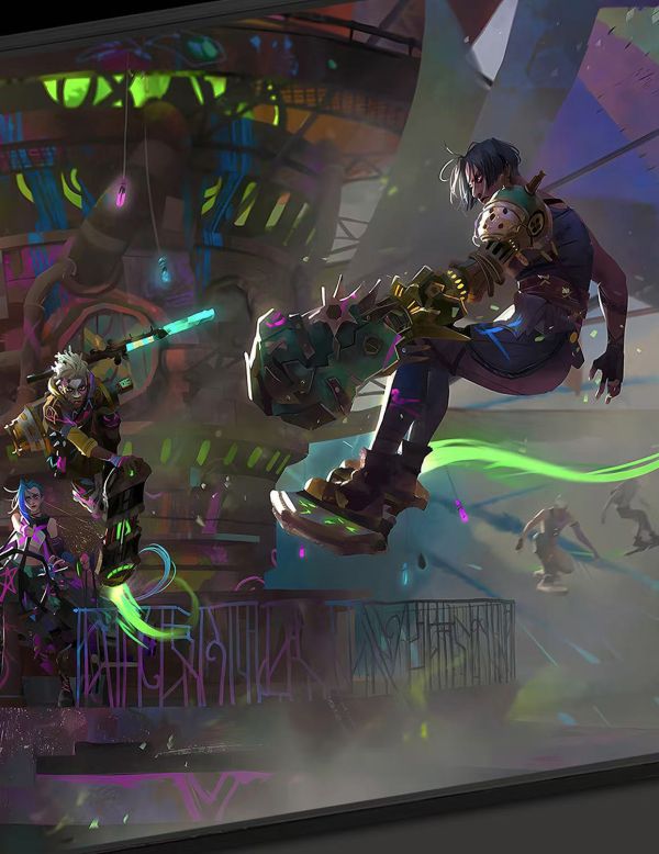 【海外代購】千鳥社 雙城之戰 祖安的反擊 英雄聯盟雙城之戰jinx金克絲艾克裝飾畫滑鼠墊 