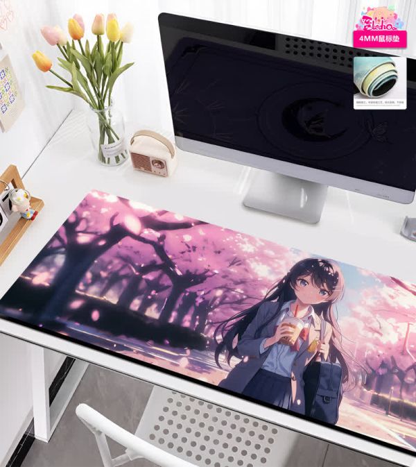 【海外代購】阿喵畫社 櫻花季 櫻島麻衣 8k超大超清裝飾畫 滑鼠墊 地墊 