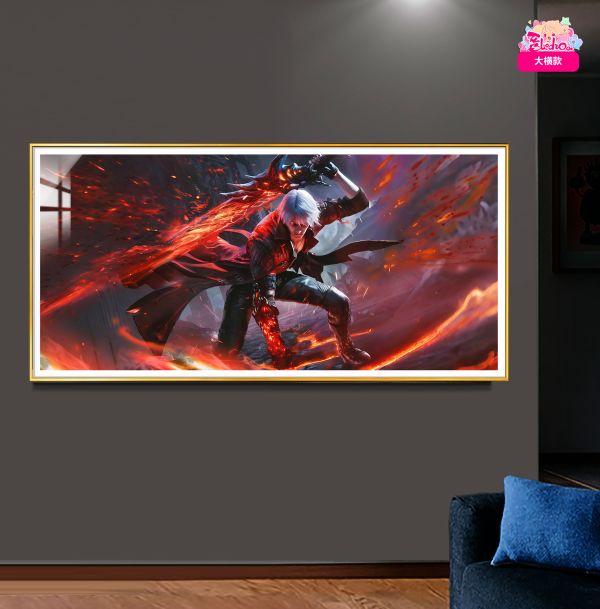 【海外代購】阿喵畫社 鬼泣 魔劍但丁 大橫款超清裝飾畫 