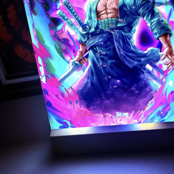 【海外代購】阿喵畫社 煉獄 索隆 1.9cm發光手辦架展示磚 