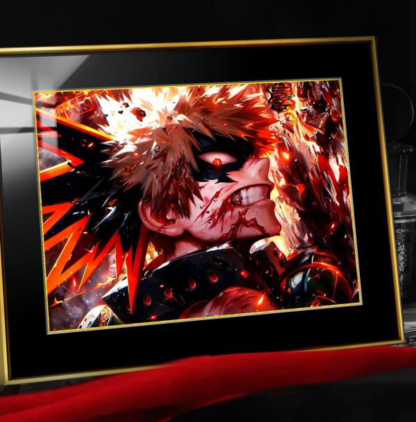 【海外代購】阿喵畫社 我的英雄學院 爆豪 展館級8k超清精裱畫 滑鼠墊 床頭地墊 