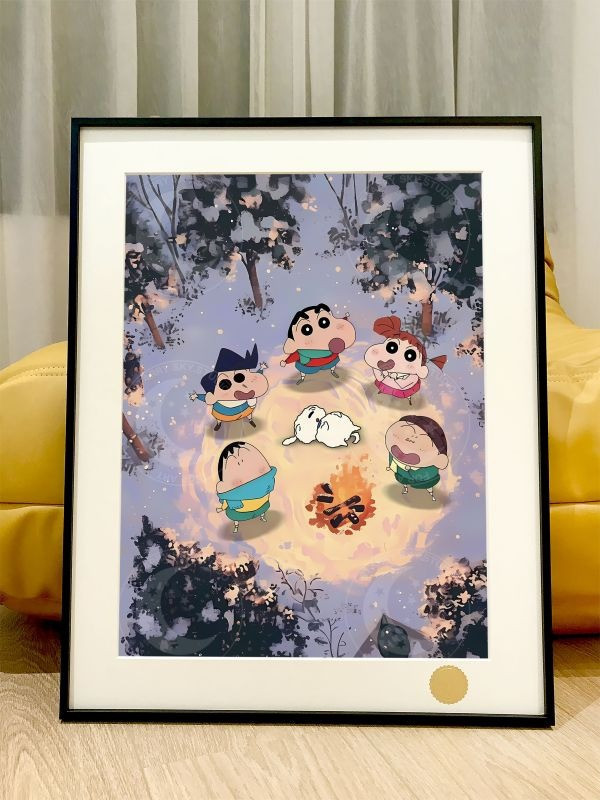 【海外代購】星空 《篝火春日部》蠟筆小新裝飾畫 
