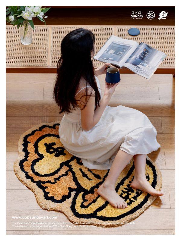 【海外代購】POP SUNDAY 流行週日搖錢樹系列地毯大號 元寶松/黃金搖錢樹 