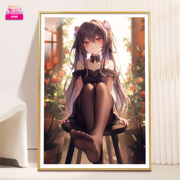 【海外代購】阿喵畫社 黑絲 胡桃 8k超大超清裝飾畫 