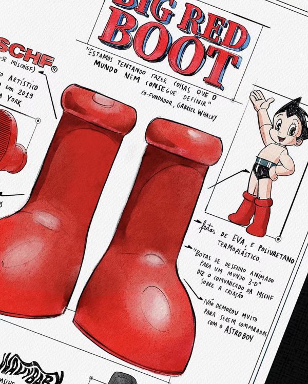 【海外代購】千鳥社 阿童木大紅靴Astroboy鞋子復古潮流裝飾畫 