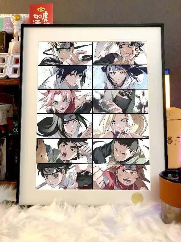 【海外代購】星空《火之意志》火影忍者鳴人佐助雛田寧次李洛克裝飾畫 