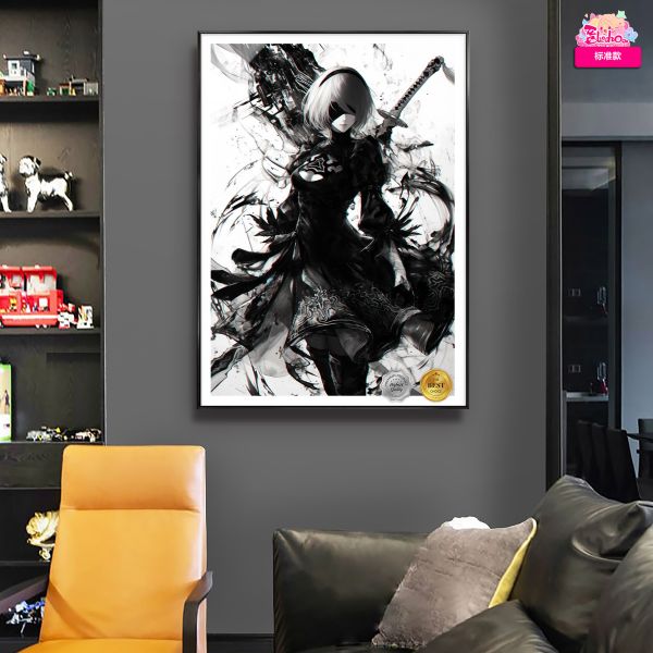 【海外代購】阿喵畫社 墨染 2b 尼爾機械紀元12k超清裝飾畫 