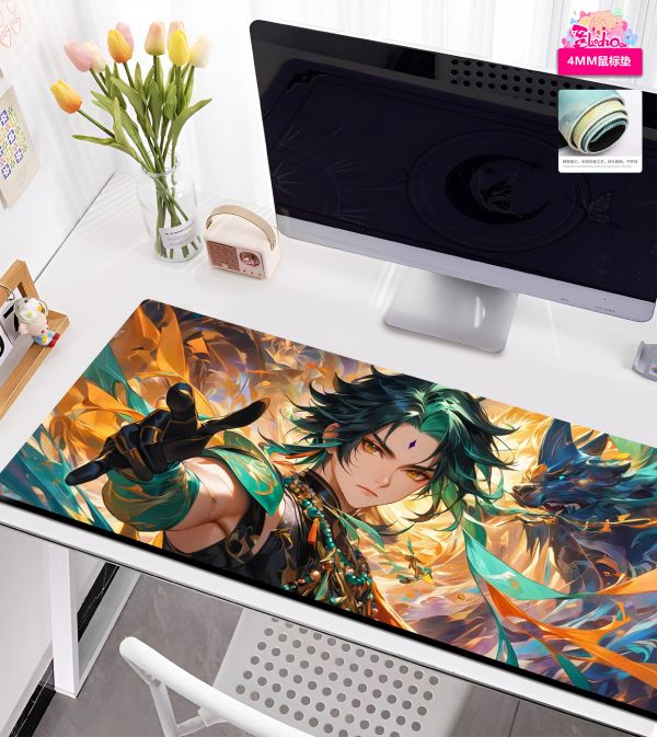 【海外代購】阿喵畫社 誅惡 魈 8k超清大橫款裝飾畫 滑鼠墊 床頭地墊 