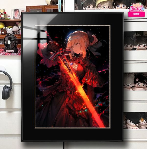 【海外代購】阿喵畫社 紅蓮怒火 吾王saber 8k超清裝飾畫 