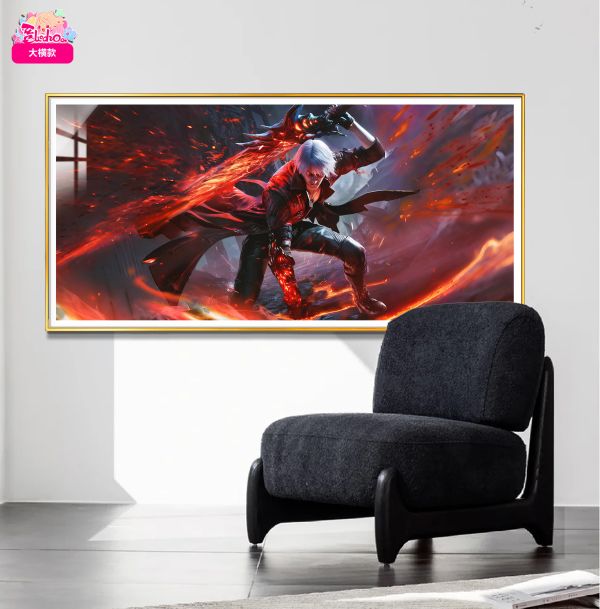 【海外代購】阿喵畫社 鬼泣 魔劍但丁 大橫款超清裝飾畫 