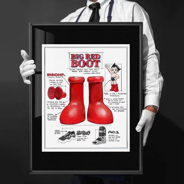 【海外代購】千鳥社 阿童木大紅靴Astroboy鞋子復古潮流裝飾畫 