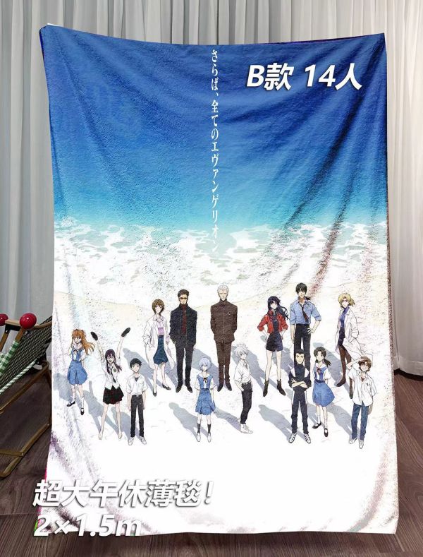 【海外代購】千鳥社 EVA劇場版海報 明日香綾波麗碇真嗣午睡毯地毯裝飾畫 