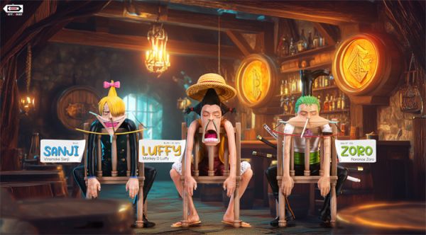 【預定】LEFT RIGHT 左右 海賊王 名場面系列第一彈 - 草帽團坐姿三戰力 