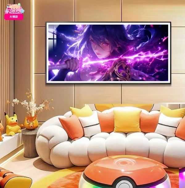 【海外代購】阿喵畫社 絕息 雷電將軍 大橫款超清裝飾畫 