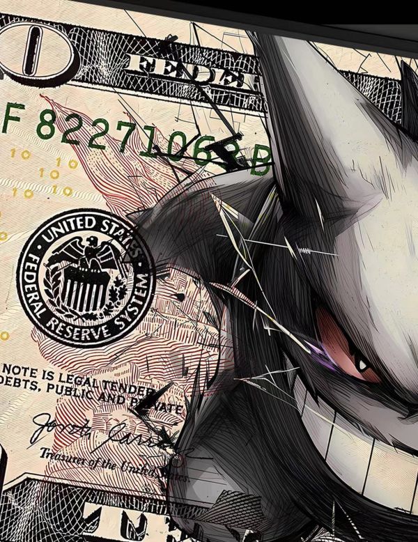 【海外代購】千鳥社《耿鬼美元》精靈寶可夢耿鬼美元地毯招財潮流畫 