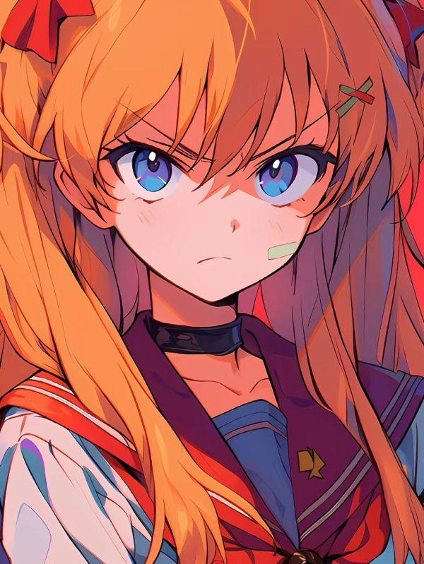 【海外代購】星空《生氣明日香》EVA新世紀福音戰士初號機2號機裝飾畫 