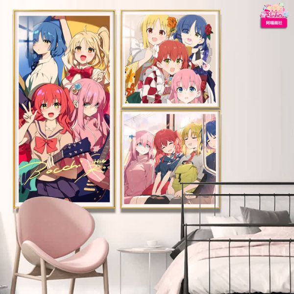 【海外代購】阿喵畫社 完美演出 孤獨搖滾三宮格 高清裝飾畫 