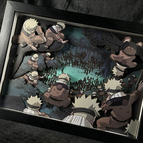 【海外代購】黑白畫映 B&W  鳴人影分身術 立體裝飾畫 