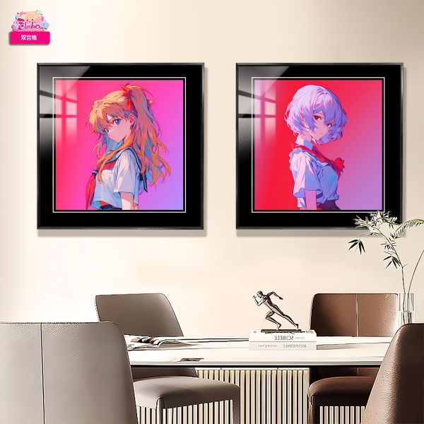 【海外代購】阿喵畫社 EVA 明日香綾波麗組合 牆面高清組合裝飾畫 