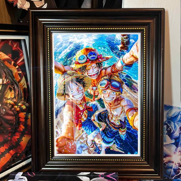 【海外代購】阿喵畫社 三兄弟之海洋羈絆 復古框紀念小型桌面擺台 床頭地墊 浴室地墊 