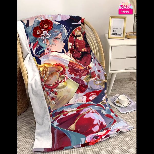 【海外代購】阿喵畫社 錦鯉賜福 初音未來 8k超清裝飾畫 午睡毛毯 