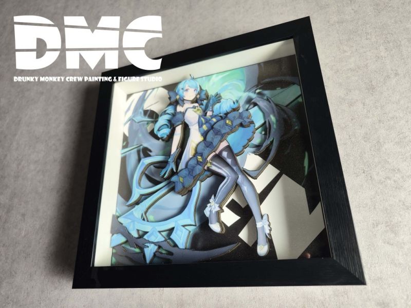 【海外代購】【34*34CM】Drunky Monkey Crew 醉猴組 LOL Gwen 格溫 立體裝飾畫 