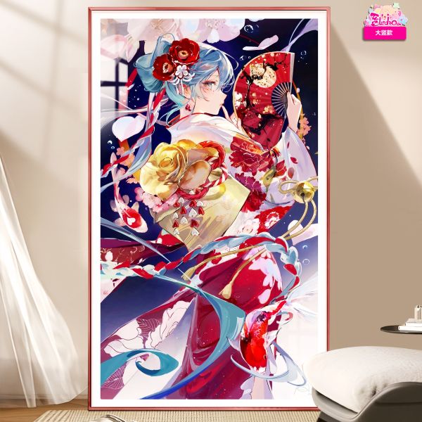 【海外代購】阿喵畫社 錦鯉賜福 初音未來 8k超清裝飾畫 午睡毛毯 