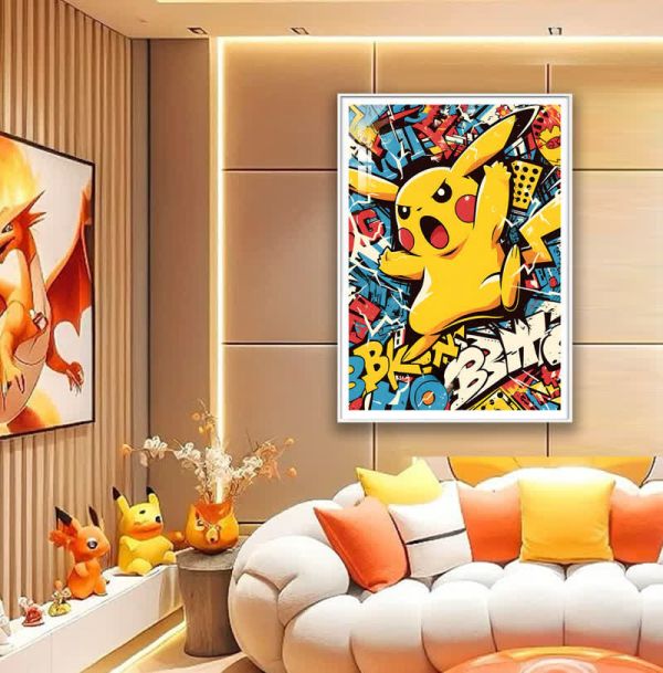 【海外代購】阿喵畫社 寶可夢 塗鴉 皮卡丘 8k超清裝飾畫 
