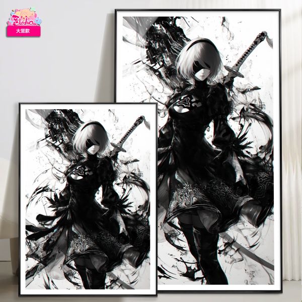 【海外代購】阿喵畫社 墨染 2b 尼爾機械紀元12k超清裝飾畫 