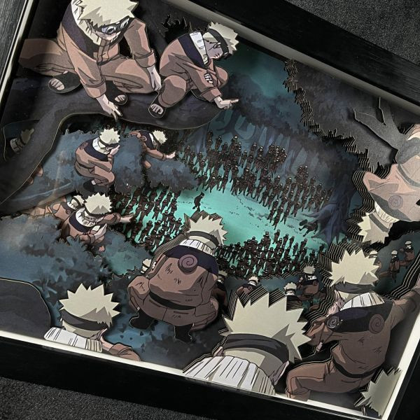 【海外代購】黑白畫映 B&W  鳴人影分身術 立體裝飾畫 