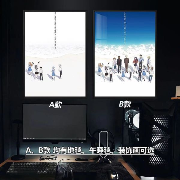 【海外代購】千鳥社 EVA劇場版海報 明日香綾波麗碇真嗣午睡毯地毯裝飾畫 