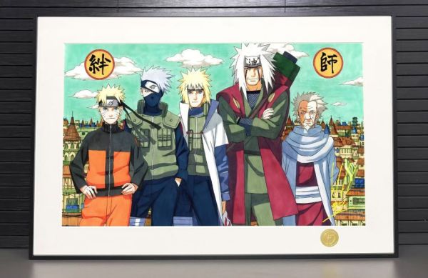 【海外代購】H2 《師徒》火影忍者鳴人自來也卡卡西波風水門裝飾畫 