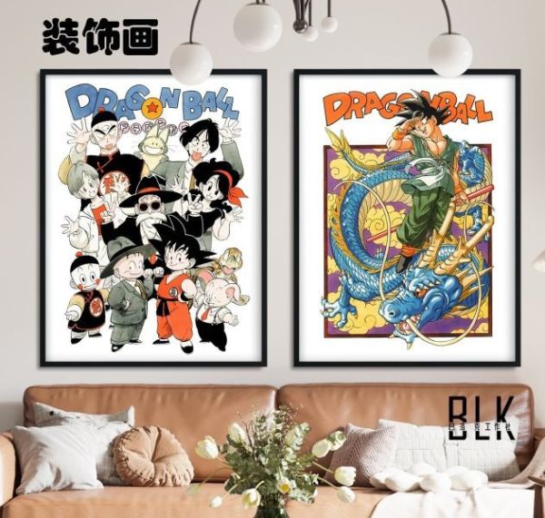 【海外代購】巴洛克 七龍珠一家悟空神龍布瑪龜仙人鳥山明裝飾畫/冰箱貼 