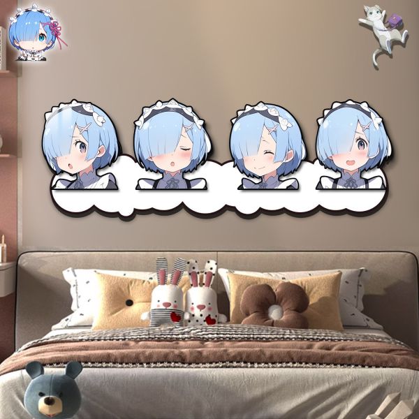 【海外代購】阿喵畫社 Q版蕾姆 從零開始的異世界床頭超長燈帶畫 