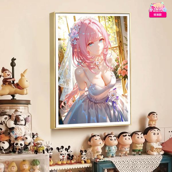 【海外代購】阿喵畫社 婚紗 花海愛莉希雅 8k氛圍感高清裝飾畫 午睡毛毯 床頭地墊 