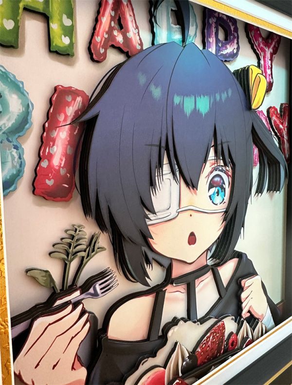 【海外代購】 凹凸Panda 小鳥遊六花 生日禮物紙藝立體裝飾畫 