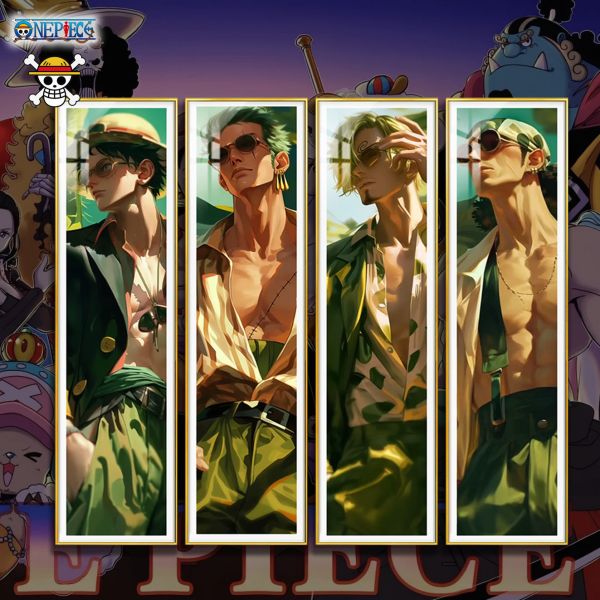 【海外代購】阿喵畫社 海賊王男團四宮格 12k超清裝飾畫 