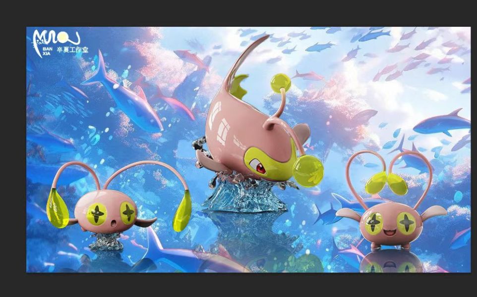 【預定】半夏 燈籠魚進化組(光油塗裝，燈籠透色) 