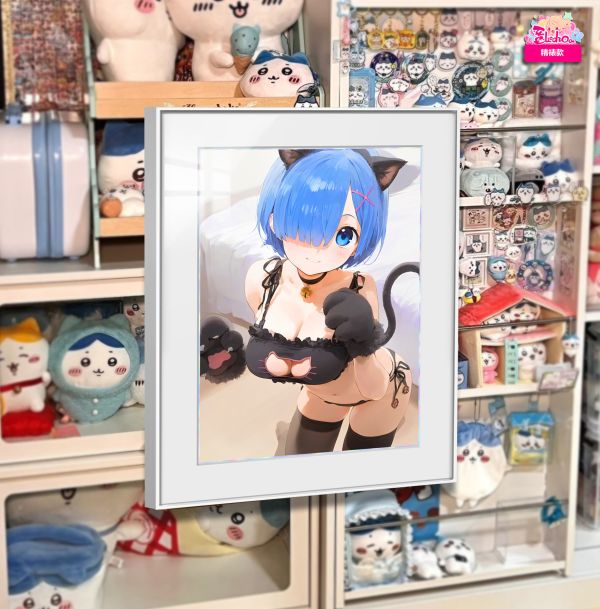 【海外代購】阿喵畫社 貓娘 蕾姆 展館級8k超清精裱畫 