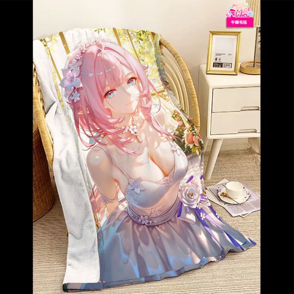 【海外代購】阿喵畫社 婚紗 花海愛莉希雅 8k氛圍感高清裝飾畫 午睡毛毯 床頭地墊 