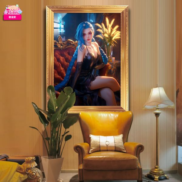 【海外代購】阿喵畫社 英雄聯盟 晚宴 金克斯 8k超清裝飾畫 