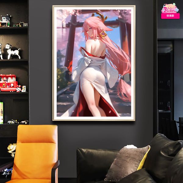 【海外代購】阿喵畫社 櫻花季 八重神子 8k超大超清裝飾畫 